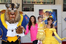 Ali Landry, pink shirt, pink blouse, gold necklace, black pants, sandals, beauty and the beast